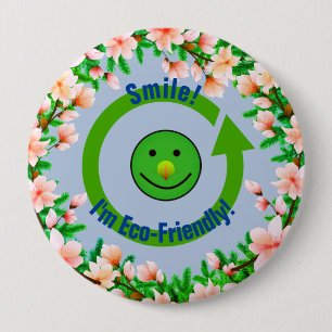 Eco-friendly Smile 4 Inch Round Button