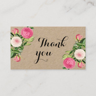 Eco friendly thank you handmade simple floral business card