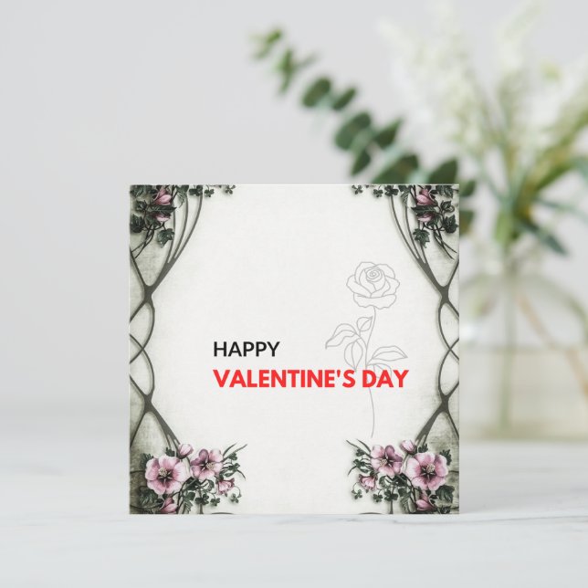 Eco-friendly Valentine printables free Holiday Card (Standing Front)