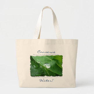 ECO FRIENDLY WATER CONSERVATION Gifts & Gear Large Tote Bag