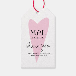 Eco Friendly Wedding Bold Pink Heart Gift Tags