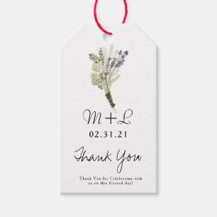 Eco Friendly Wedding Hand Watercolor Lavender Gift Tags