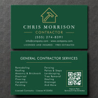 Eco General Construction Modern Green Gold QR Code