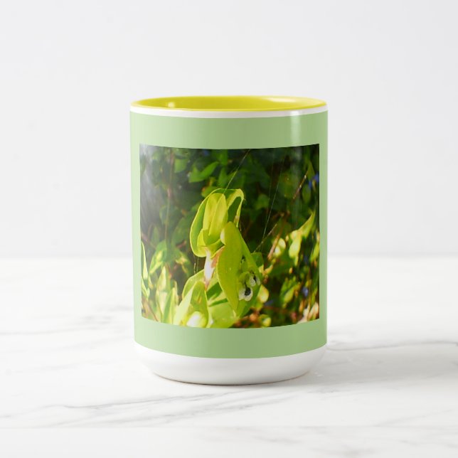 Eco Green Blooms Two-Tone Coffee Mug (Center)