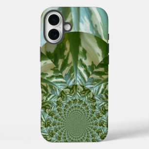Eco Green Camo Kaleidoscope Art Print Design iPhone 16 Plus Case