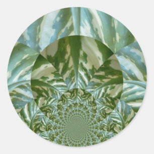 Eco Green Camo Kaleidoscope Art Print Design Classic Round Sticker