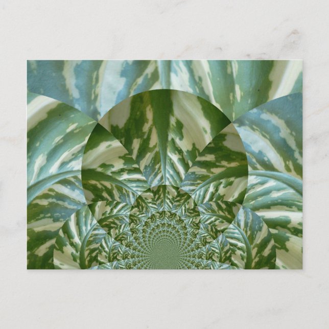 Eco Green Camo Kaleidoscope Art Print Design Postcard (Front)