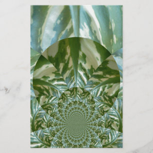 Eco Green Camo Kaleidoscope Art Print Design Stationery