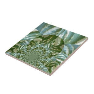 Eco Green Camo Kaleidoscope Art Print Design Tile
