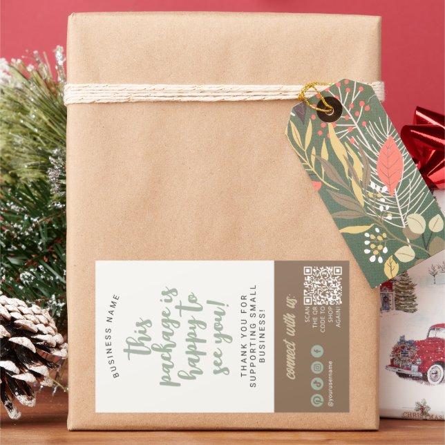 Eco Handmade Minimal Natural Sage Green Brown  Sticker (Holiday)