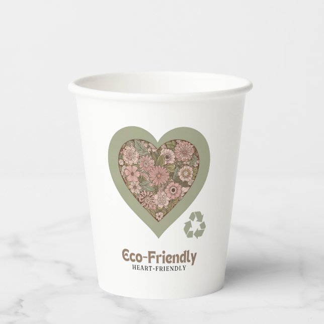 Eco & Heart-Friendly Love Paper Cups (Front)