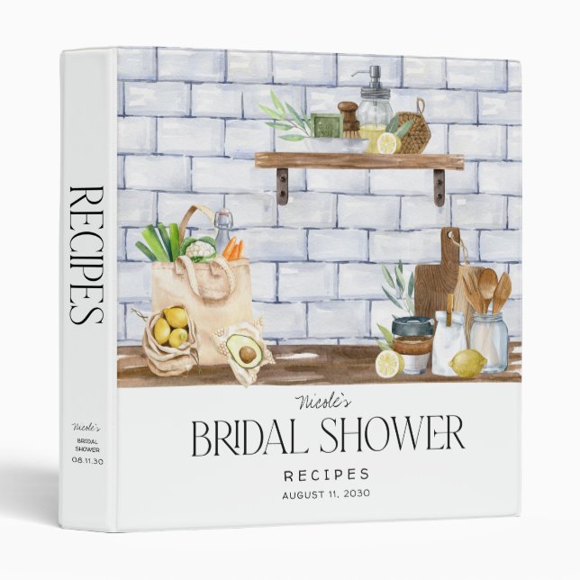 Eco Kitchen Bridal Shower Recipe Binder (Front/Spine)