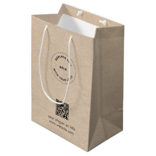 Eco Kraft Custom Logo & QR Gift Bag for Businesses