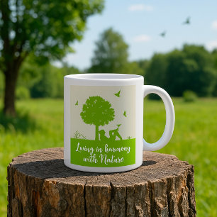 Eco Quote Living in Harmony with Nature Coffee Mug