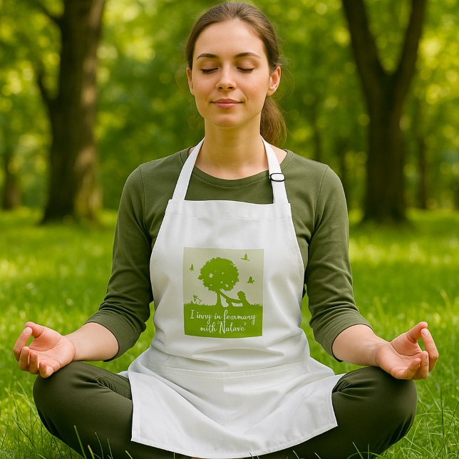 Eco Quote Living in Harmony with Nature Standard Apron (Creator Uploaded)