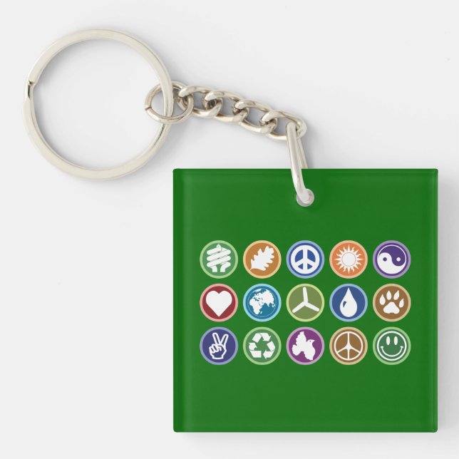 Eco Symbols Keychain (Front)