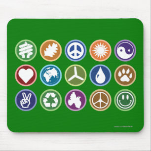 Eco Symbols Mouse Pad