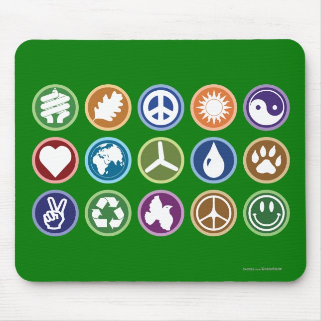 Eco Symbols Mouse Pad (Front)