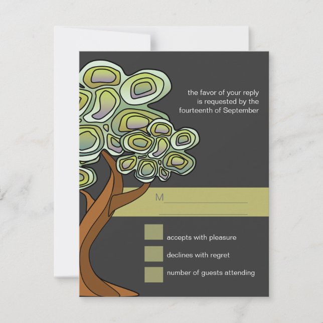 Eco Tree Wedding Response Card (Front)