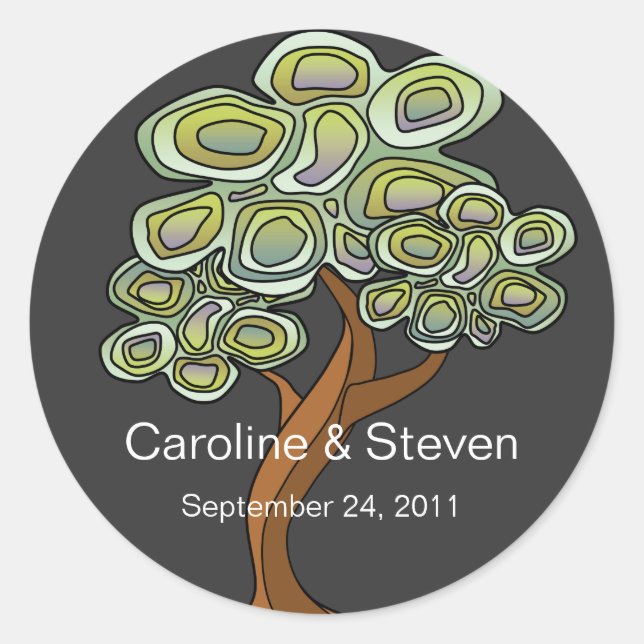 Eco Tree Wedding Sticker (Front)