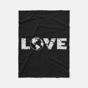 Eco warrior love planet earth recycling symbol fleece blanket