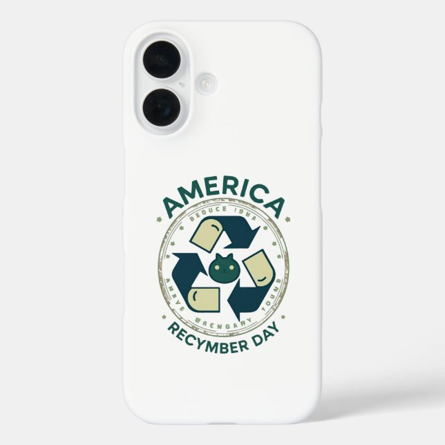 Eco Warrior Recycle Day Shirt Case-Mate iPhone Case (Back)