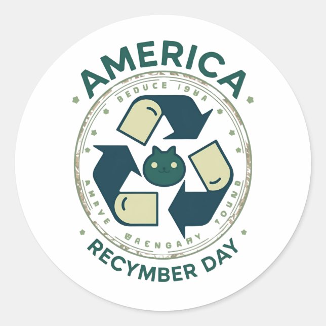Eco Warrior Recycle Day Shirt Classic Round Sticker (Front)