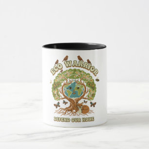 Eco Warrior Retro Nature Tree & Earth Day  Mug