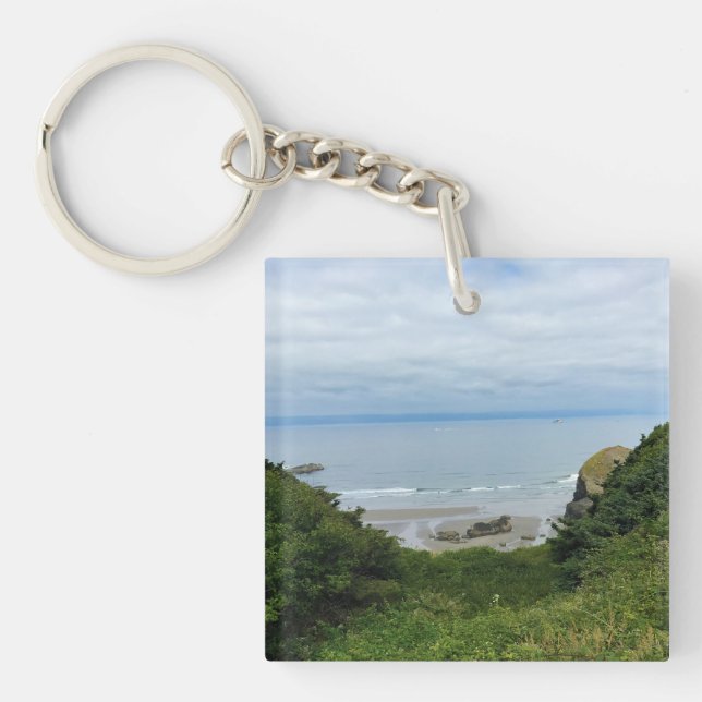 Ecola State Park, Cannon Beach, Oregon Keychain (Front)
