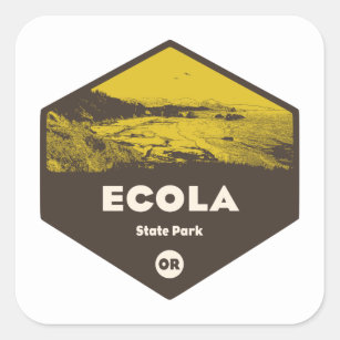 Ecola State Park Oregon Square Sticker
