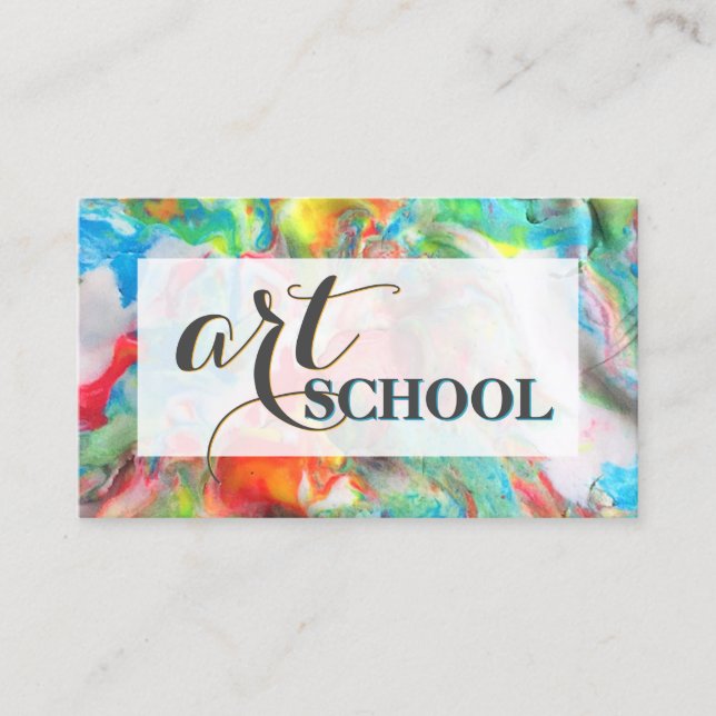 École d'art Plasticine colorée - Carte d'enseignan (Devant)