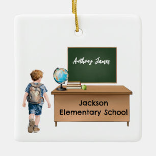 École de garçons customisés Ornement de Noël