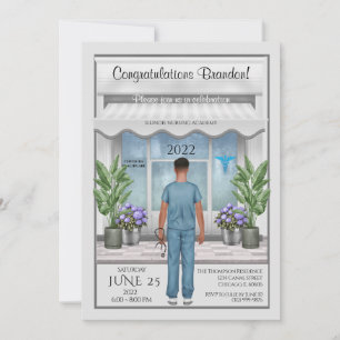 École de médecine Grad Homme Graduation Invitation