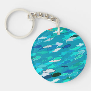 École de Poissons, Turquoise, Bleu et Aqua