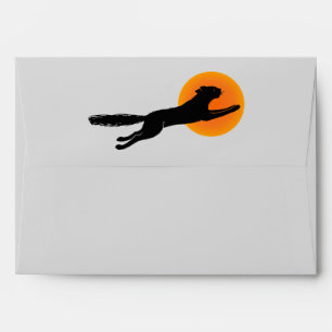 École de vol de chats noirs Halloween Enveloppe A7