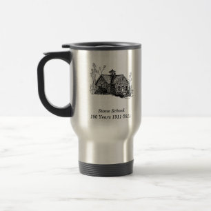 École en pierre 100 ans de tasse de voyage