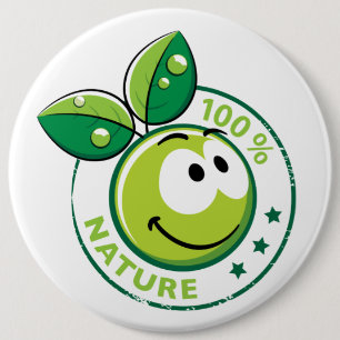 Ecology : 100 % nature - 6 inch round button