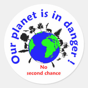 Ecology planet classic round sticker