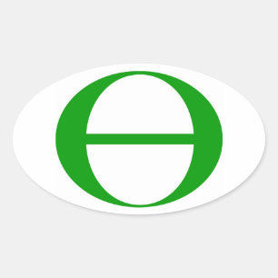 Ecology Symbol Oval Sticker