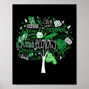 Ecology Tree Earth Day Cute Nature Lover Environme Poster