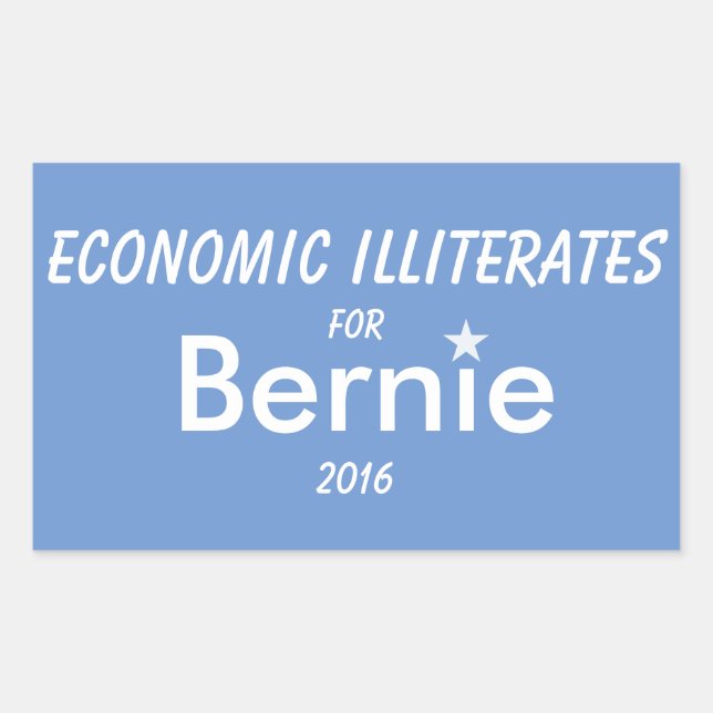Economic Illiterates for Bernie Rectangle Sticker (Front)