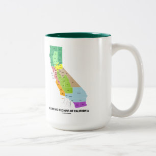 Economic Regions Of California (Map) Two-Tone Coffee Mug