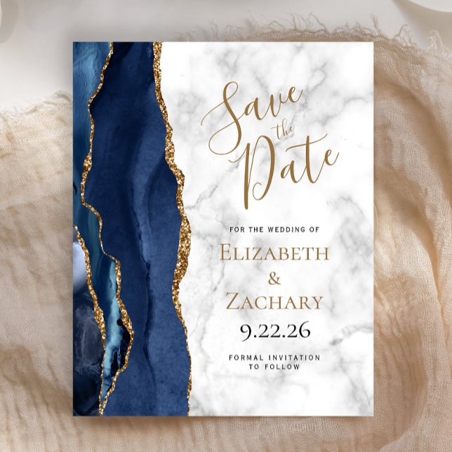 Économie Carte de Mariage à Venir en Agate Bleu Ma (Créateur téléchargé)