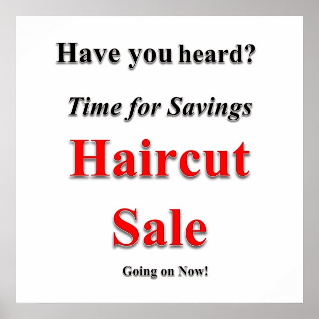 Économie Haircut Vente Poster Matte (Devant)