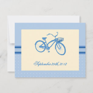 Économies bleues de bicyclette le faire-part de