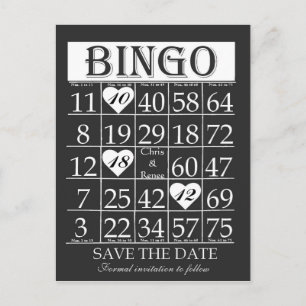 Économies de bingo-test carte postale noire et