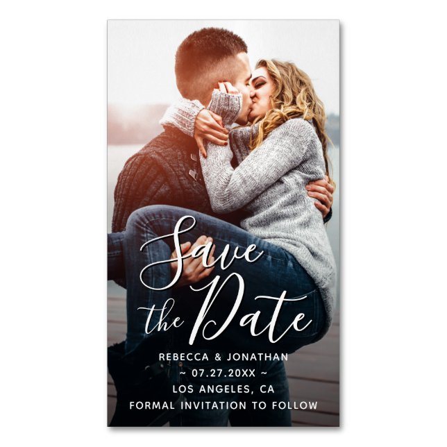 Économies de carte de visite le magnet | de date (devant Vertical)