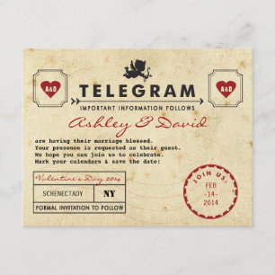 Économies vintages de carte de télégramme de