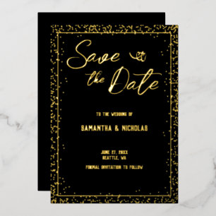 Économique Carte de Mariage Noir et Or à Sauvegard