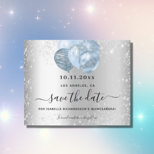 Économique Quinceanera argent bleu carte de sauveg